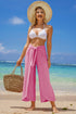 Bonbon Knotted Drop Waist Split Leg Relaxed Pants